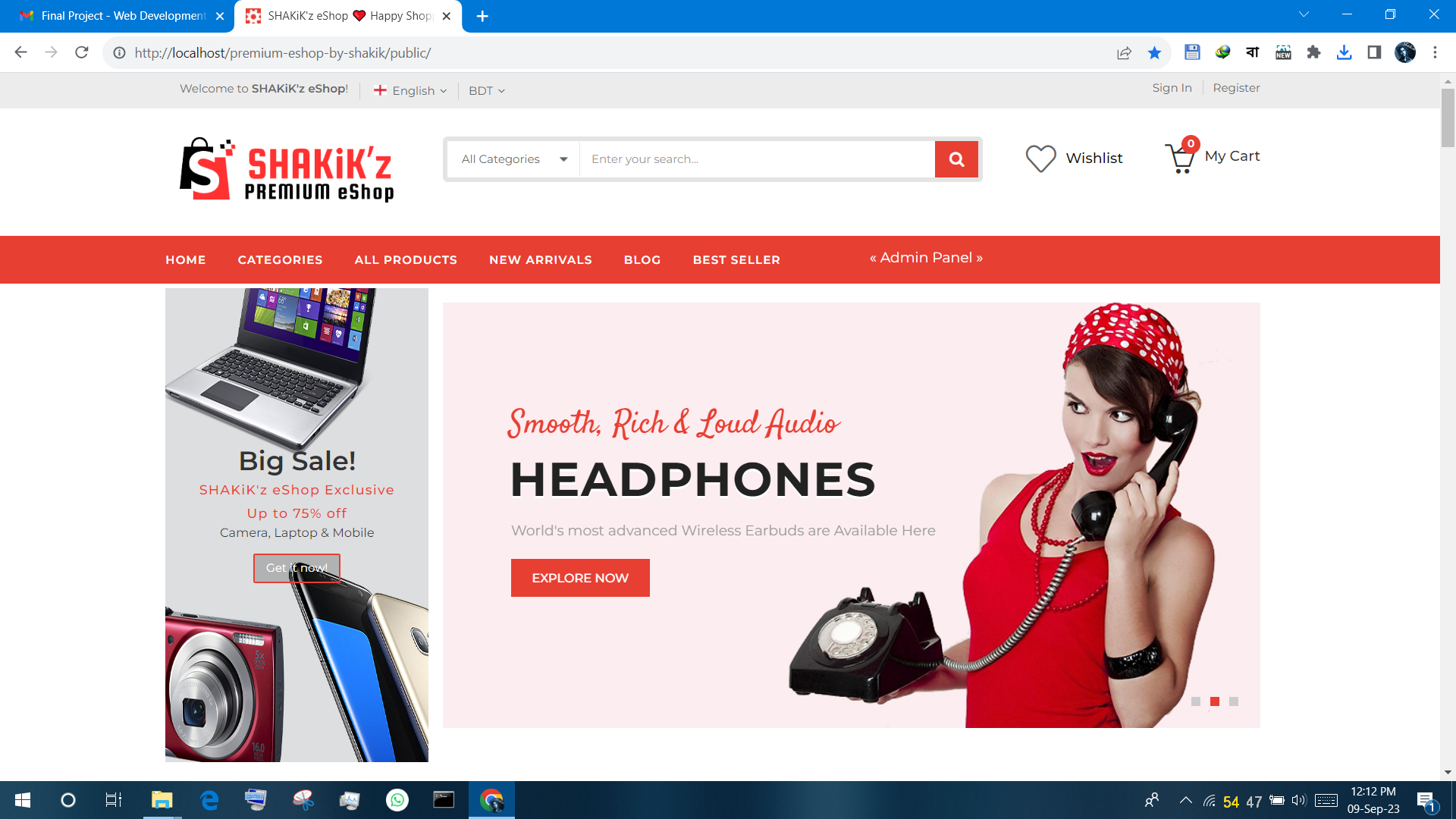 SHAKiK'z eShop - Screenshot - Home Page