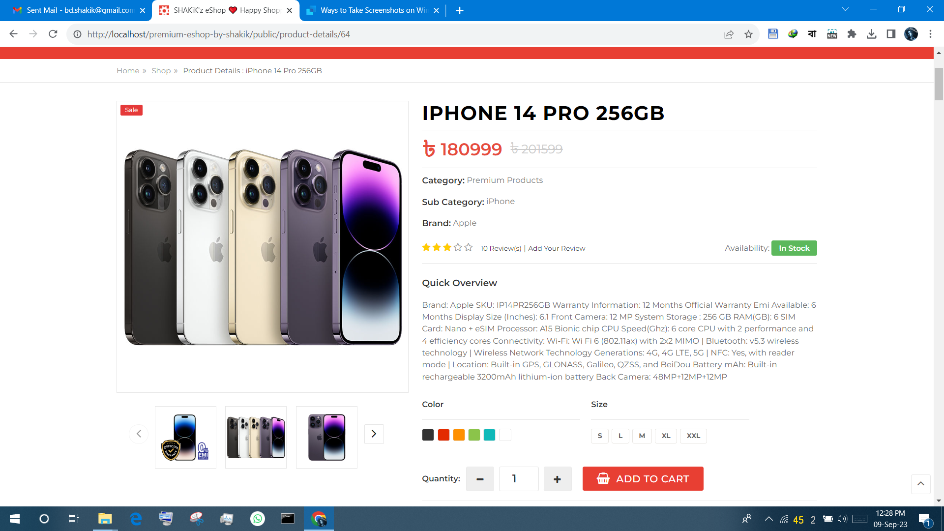 SHAKiK'z eShop - Screenshot - Product Details Page