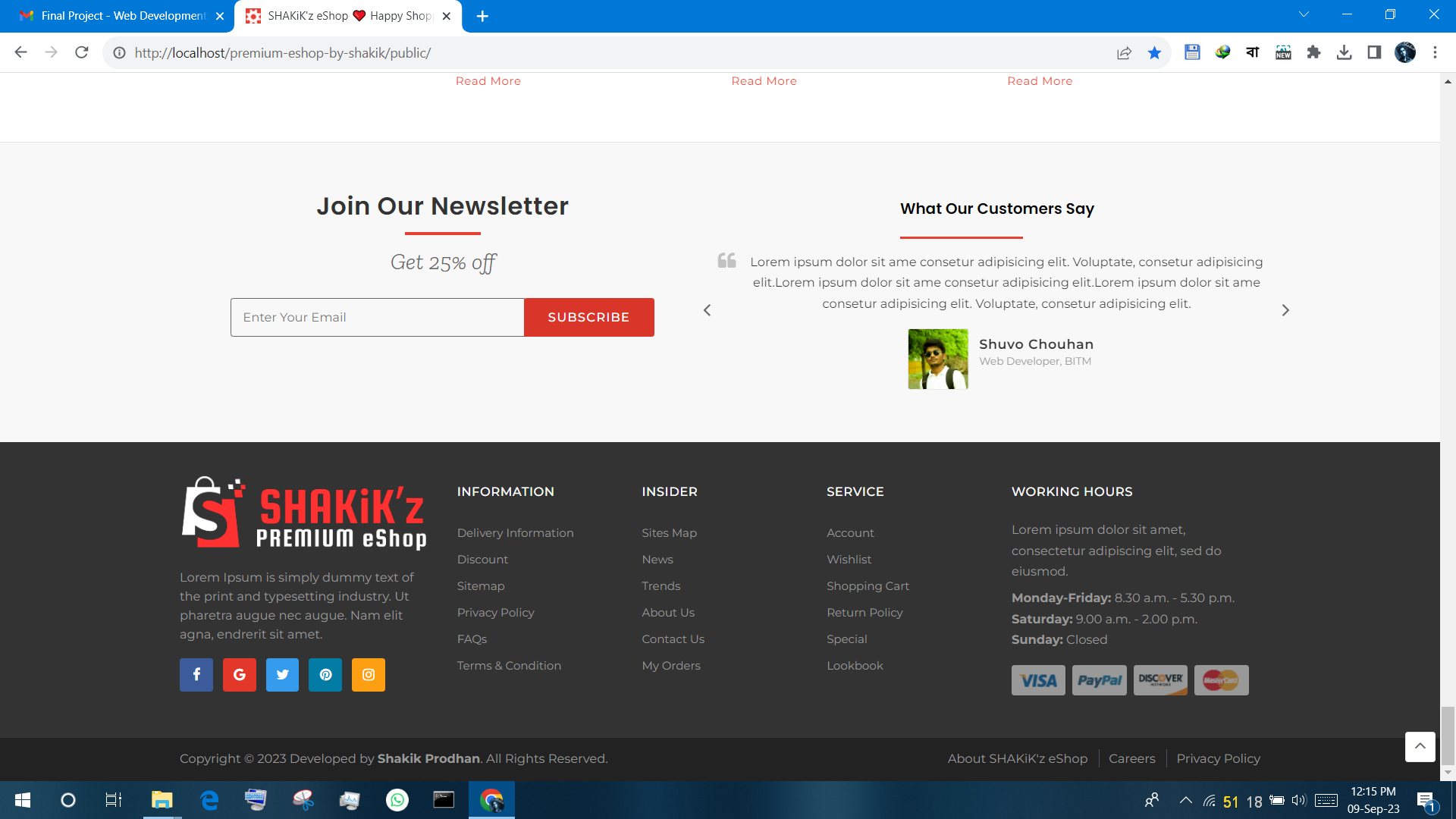 SHAKiK'z eShop - Screenshot - Home Page