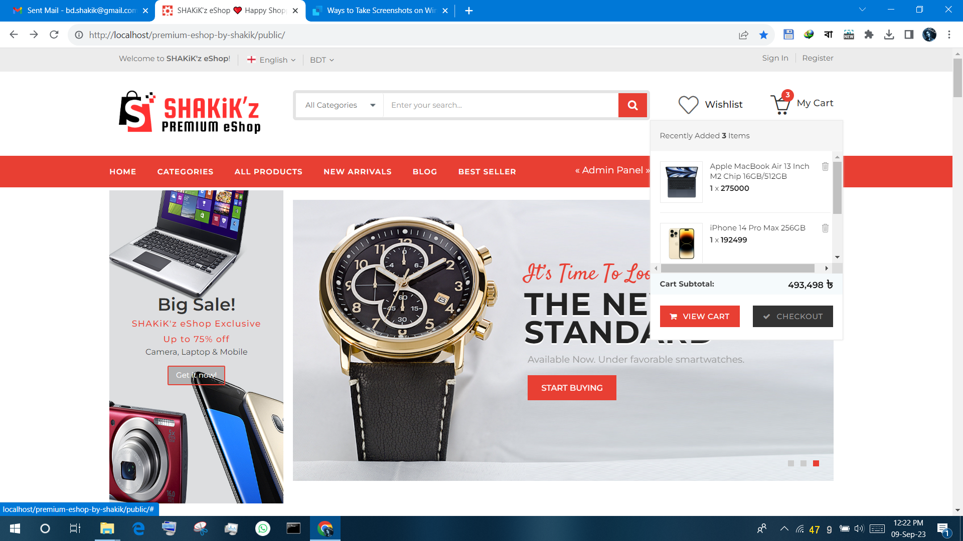 SHAKiK'z eShop - Screenshot - Home Page